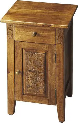 Butler Specialty Company, Wester Hand Carved Cabinet, Brown Butler Specialty Company, Wester Hand Carved Cabinet, Brown
