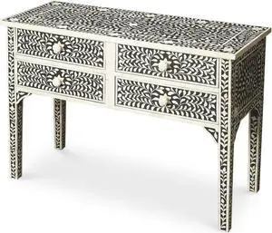 Butler Specialty Company, Vivienne Bone Inlay Console Table, Black Butler Specialty Company, Vivienne Bone Inlay Console Table, Black