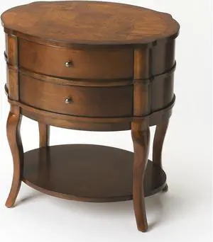 Butler Specialty Company, Jarvis Oval 2-Drawer Side Table, Medium Brown Butler Specialty Company, Jarvis Oval 2-Drawer Side Table, Medium Brown