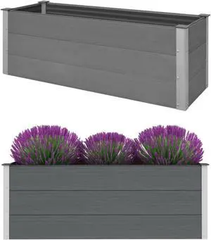 vidaXL Garden Raised Bed WPC 59.1" x 19.7" x 21.3" Gray
