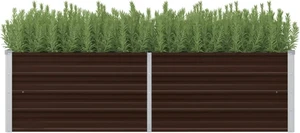 vidaXL Garden Raised Bed Brown 63"x15.7"x17.7" Galvanized Steel vidaXL Garden Raised Bed Brown 63"x15.7"x17.7" Galvanized Steel