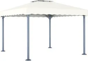 vidaXL Gazebo 118.1"x118.1" Cream Aluminum