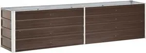 vidaXL Garden Raised Bed Galvanized Steel 94.5"x15.7"x17.7" Brown vidaXL Garden Raised Bed Galvanized Steel 94.5"x15.7"x17.7" Brown