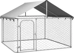 vidaXL Outdoor Dog Kennel with Roof 78.7"x78.7"x59.1" vidaXL Outdoor Dog Kennel with Roof 78.7"x78.7"x59.1"