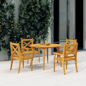 vidaXL Patio Table 43.3"x29.5" Solid Wood Acacia