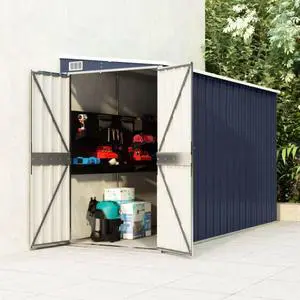 vidaXL Wall-mounted Garden Shed Anthracite 46.5"x113.4"x70.1" Steel vidaXL Wall-mounted Garden Shed Anthracite 46.5"x113.4"x70.1" Steel