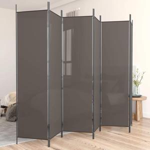 vidaXL 6 Panel Room Divider Folding Partition Privacy Screen Anthracite Fabric