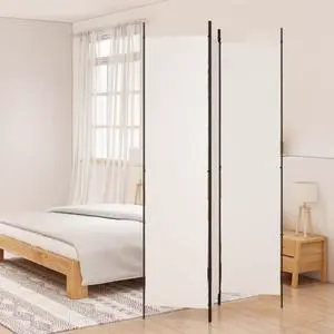 vidaXL 3-Panel Room Divider White 59.1"x86.6" Fabric vidaXL 3-Panel Room Divider White 59.1"x86.6" Fabric