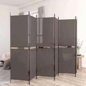 vidaXL 6 Panel Room Divider Folding Partition Privacy Screen Anthracite Fabric