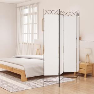 vidaXL 4 Panel Room Divider Folding Privacy Screen Room Partition White Fabric