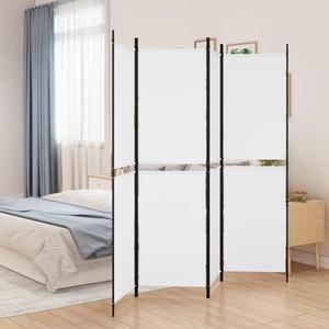 vidaXL 4 Panel Room Divider Folding Privacy Screen Room Partition White Fabric