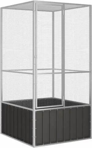 vidaXL Bird Cage Anthracite 43.7"x42.1"x83.3" Galvanized Steel vidaXL Bird Cage Anthracite 43.7"x42.1"x83.3" Galvanized Steel