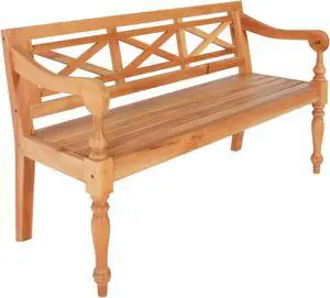 vidaXL Batavia Bench 48.4" Solid Mahogany Wood Light Brown vidaXL Batavia Bench 48.4" Solid Mahogany Wood Light Brown