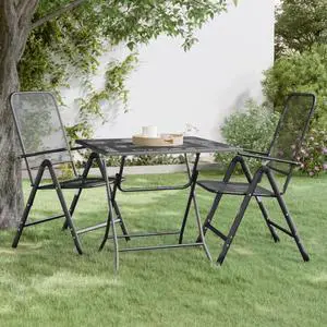 vidaXL Patio Table 31.5"x31.5"x28.3" Expanded Metal Mesh Anthracite