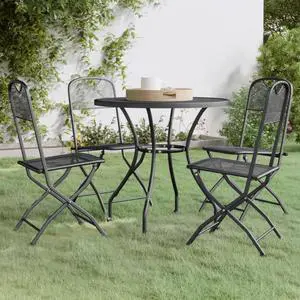 vidaXL 5 Piece Patio Dining Set Expanded Metal Mesh Anthracite vidaXL 5 Piece Patio Dining Set Expanded Metal Mesh Anthracite