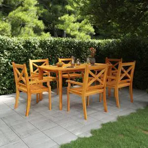 vidaXL Patio Table 63"x35.4"x29.5" Solid Wood Acacia