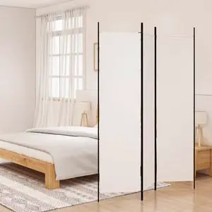 vidaXL 3 Panel Room Divider Privacy Screen for Room Separation White Fabric