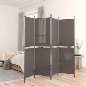 vidaXL 5 Panel Room Divider Folding Partition Privacy Screen Anthracite Fabric