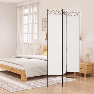 vidaXL 3 Panel Room Divider Privacy Screen for Room Separation White Fabric