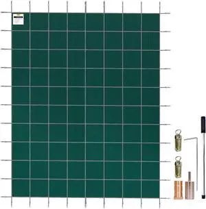 VEVOR Safety Pool Cover 18x32ft Rectangular In Ground Clean Winter Cover Mesh
