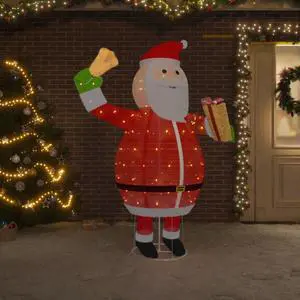 vidaXL Decorative Christmas Santa Claus Figure LED Luxury Fabric 70.9"