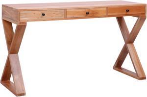 vidaXL Computer Desk Natural 45.3"x18.5"x30.3" Solid Mahogany Wood