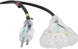 50 Ft. 120 VAC NEMA 15 Extension Power Cord 14 AWG - 3 Tap Female Outlets