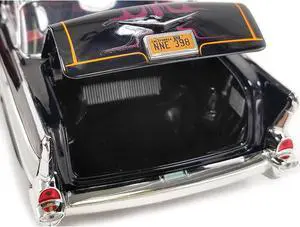 1957 Chevrolet Bel Air Black with Flames and Pinstripe Top "Big Daddy Ed Roth" Limited Edition to 966 pieces Worldwide 1/18 Diecast Model Car by ACME