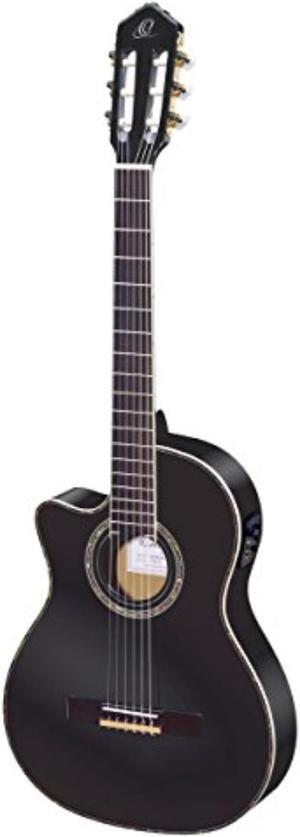 Family Series Pro Left-Handed Solid Top Thinline Acoustic-Electric Nylon Classical Guitar with Bag