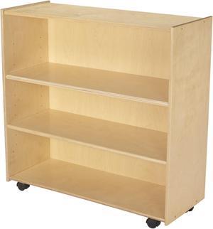 Childcraft Mobile Open Adjustable Shelving Unit with Locking Casters, 3 Shelves
