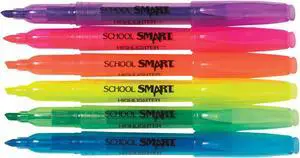 School Smart Highlighter, Chisel Tip, Pen Style, Assorted, Pack of 48