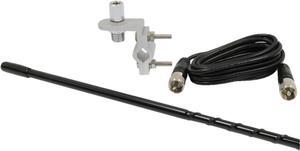 RoadPro 3' Standard Series Mirror Mount Fiberglass CB Antenna Kit Black RP-83B