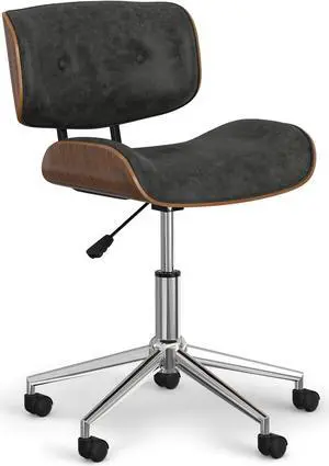 Dax Bentwood Office Chair in Distressed Slate Grey Vegan Faux Leather