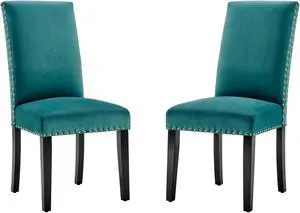 Parcel Performance Velvet Dining Side Chairs - Set of 2 Teal