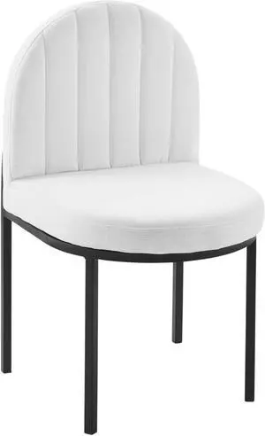 Isla Channel Tufted Upholstered Fabric Dining Side Chair Black White