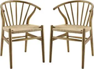 Flourish Spindle Wood Dining Side Chair Set of 2 Natural