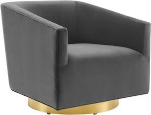 Twist Accent Lounge Performance Velvet Swivel Chair