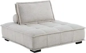 Saunter Tufted Fabric Armless Chair