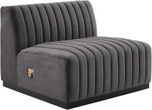 Conjure Channel Tufted Performance Velvet Armless Chair