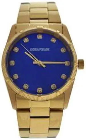 ZVF220 Blue Dial/Gold Stainless Steel Bracelet Watch by Zadig & Voltaire for Unisex - 1 Pc Watch