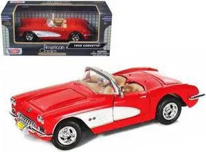 1959 Chevrolet Corvette Convertible Red 1/24 Diecast Model Car by Motormax
