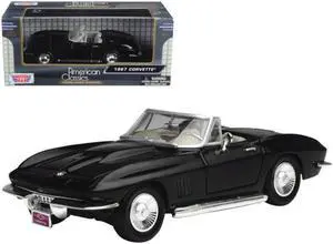 1967 Chevrolet Corvette Convertible Black 1/24 Diecast Model Car by Motormax