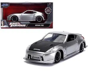 Nissan 370Z Silver with Black Hood \Fast & Furious\ Series 1/32 Diecast Model Car by Jada"""