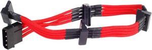 Silverstone Tek Sleeved Extension Power Supply Cable with 1 x 4-Pin to 4 x SATA Connectors (PP07-BTSR)