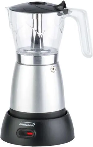 Brentwood TS-119S 6-Cup Electric Moka Pot Espresso Machine (Silver)