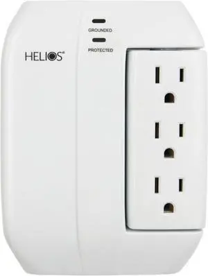 Helios AS-HP-5R 5-Outlet Wall Tap Surge Protector with 2 USB Charging Ports