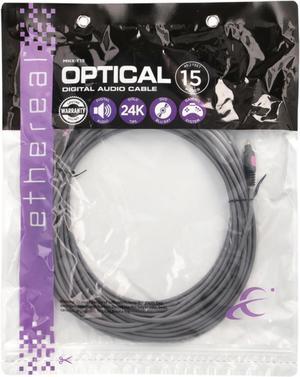 Ethereal MHX-T15 MHX Series Digital Optical Audio Cable, 24k Gold-Plated TOSLINK (49.2 Ft.)
