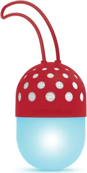 HyperGear 15716 Go-Glo Indoor and Outdoor Bluetooth Light-up-LED 3-Watt Portable Speaker (Red)
