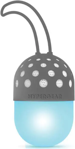 HyperGear 15717 Go-Glo Indoor and Outdoor Bluetooth Light-up-LED 3-Watt Portable Speaker (Gray)