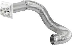 Lambro 1379WG-R 4-In. x 8-Ft. UL 2158A Premium Flexible Semi-Rigid Duct Louvered Vent Kit